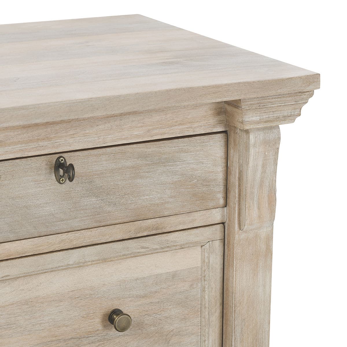 White Wash Large Wood Dresser - Thumbnail 7