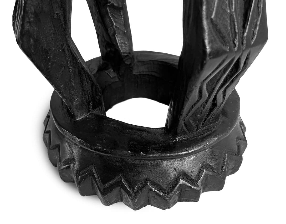 Black Oka Yoruba Stool - Thumbnail 7