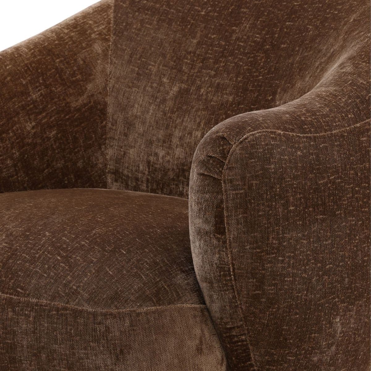 Milk Chocolate Velvet Accent Chair - Thumbnail 7