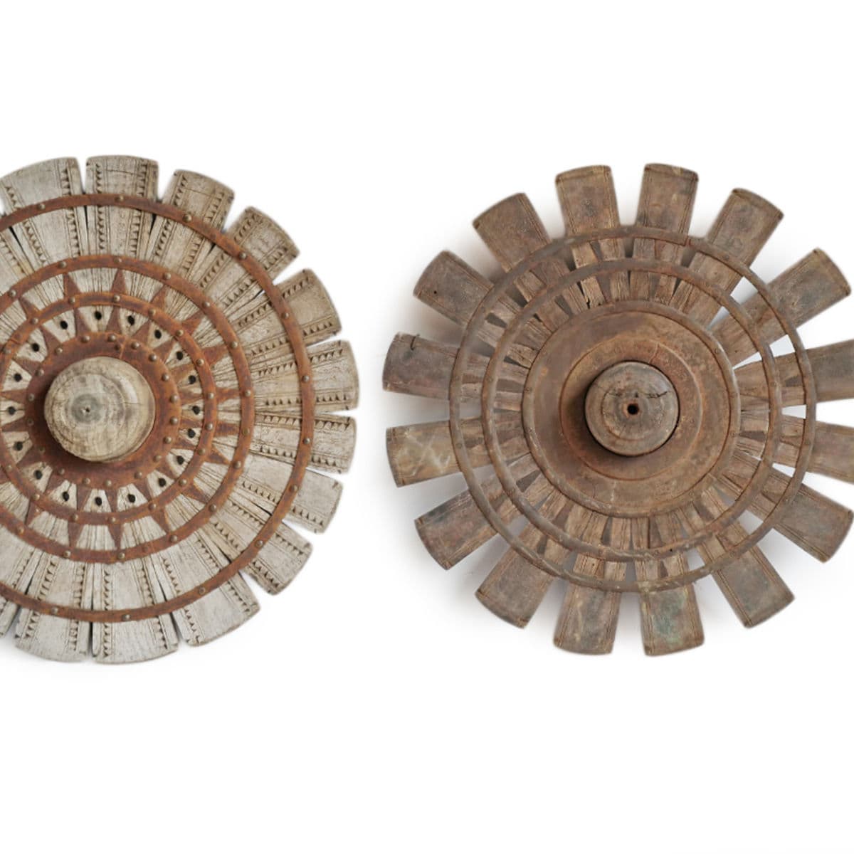 Vintage India Wood Sewing Wheel - Thumbnail 7