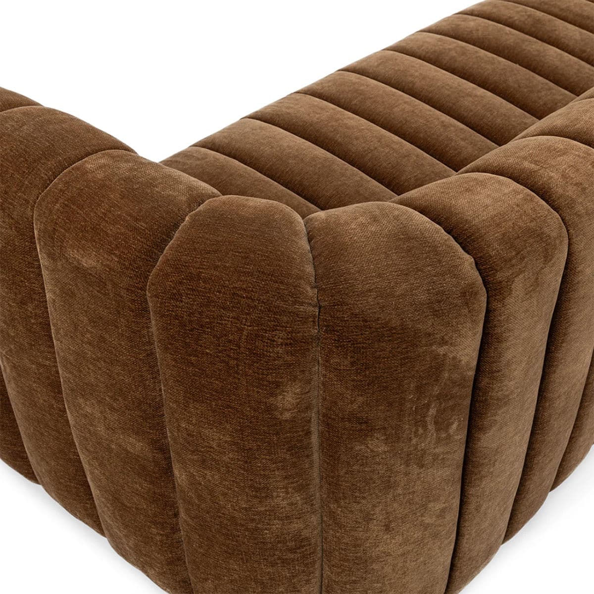 Copper Velvet Tufted Sofa - Thumbnail 7