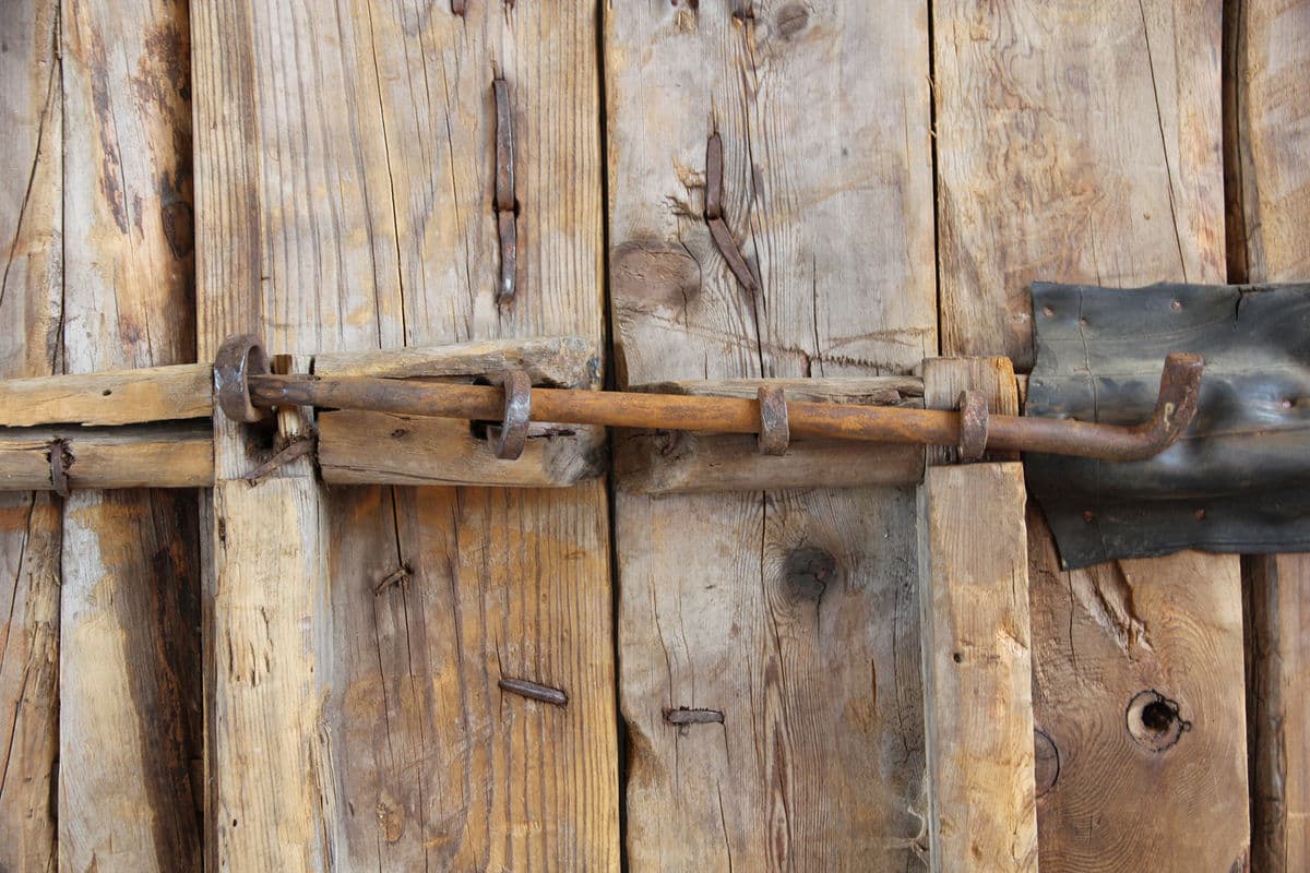 Vintage Yellow Chinese Wood Door - Thumbnail 7