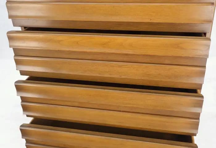 Pair of American of Martinsville Mid-Century Modern Walnut Chests of Drawers - Rare Find - Thumbnail 7