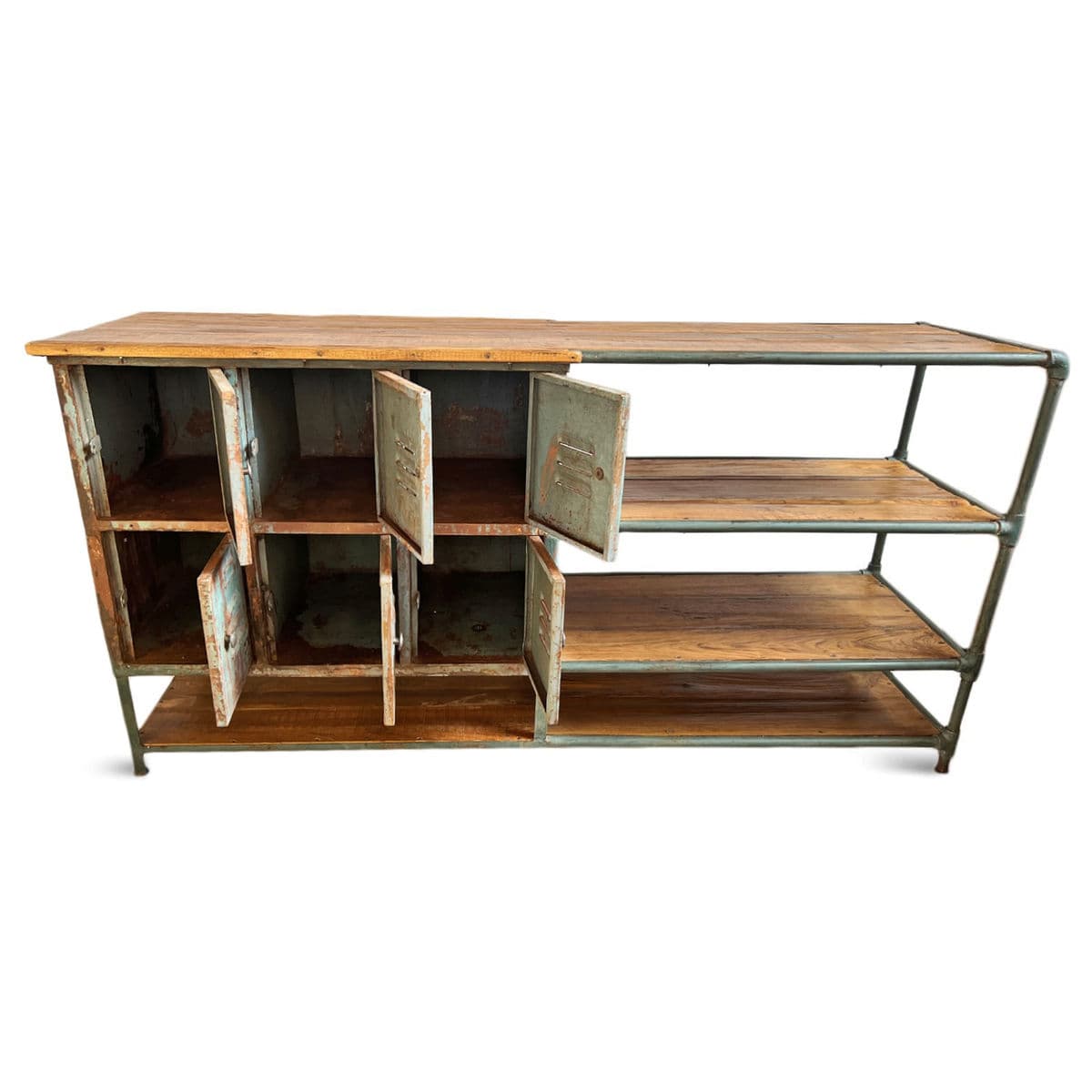 Vintage Industrial Locker Shelf Console Table - Thumbnail 7