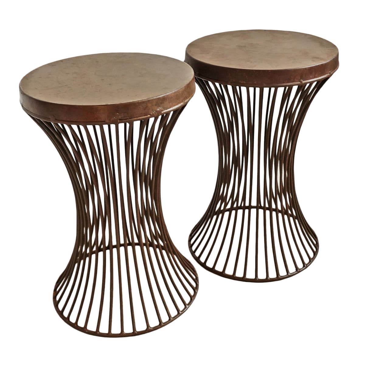 Rust Iron Hourglass Side Table - Thumbnail 7