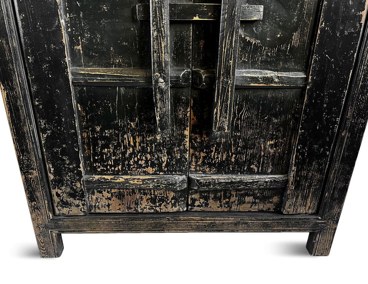 Black Rustic Village Door Armoire - Thumbnail 7