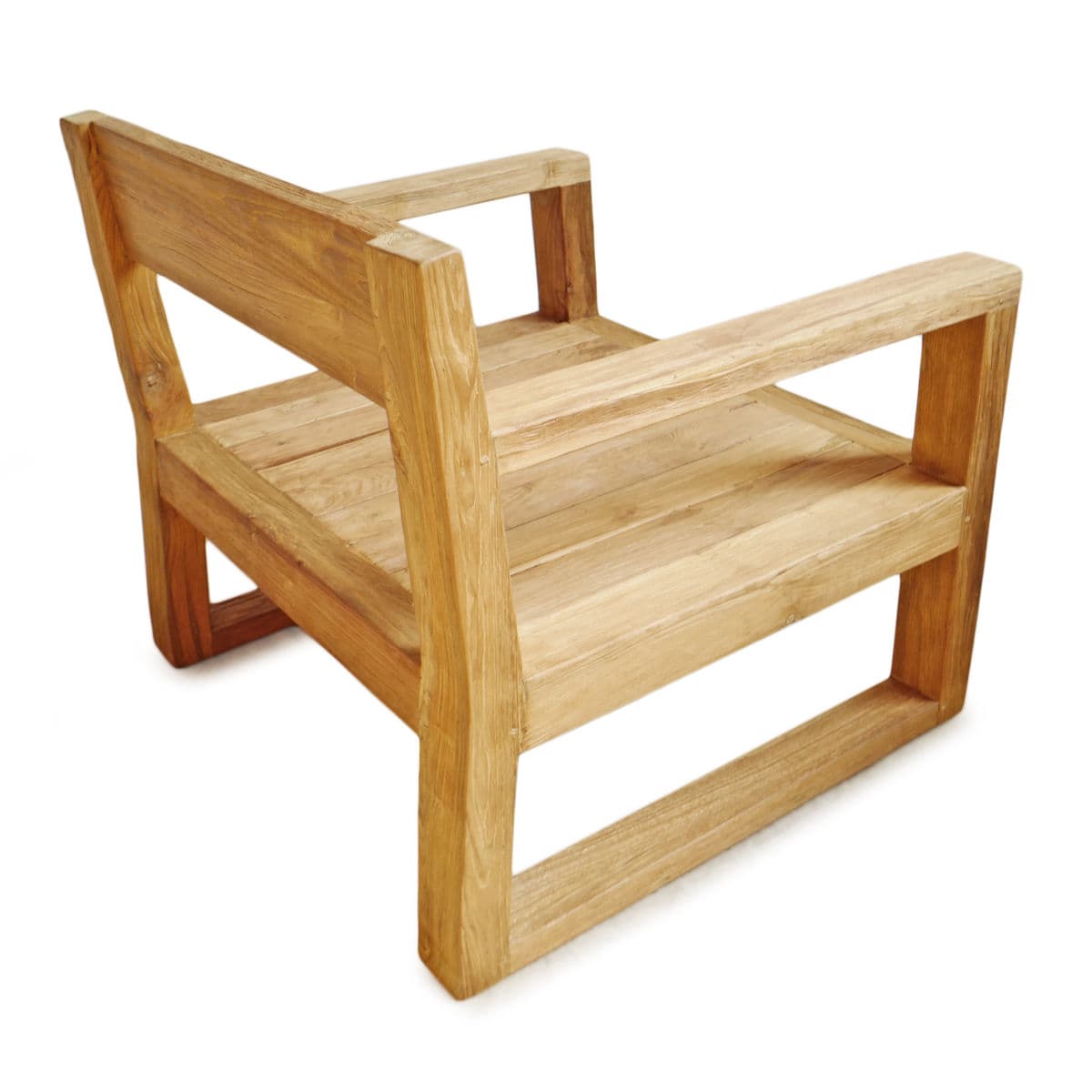 Outdoor Modern Teak Club Chair - Thumbnail 7
