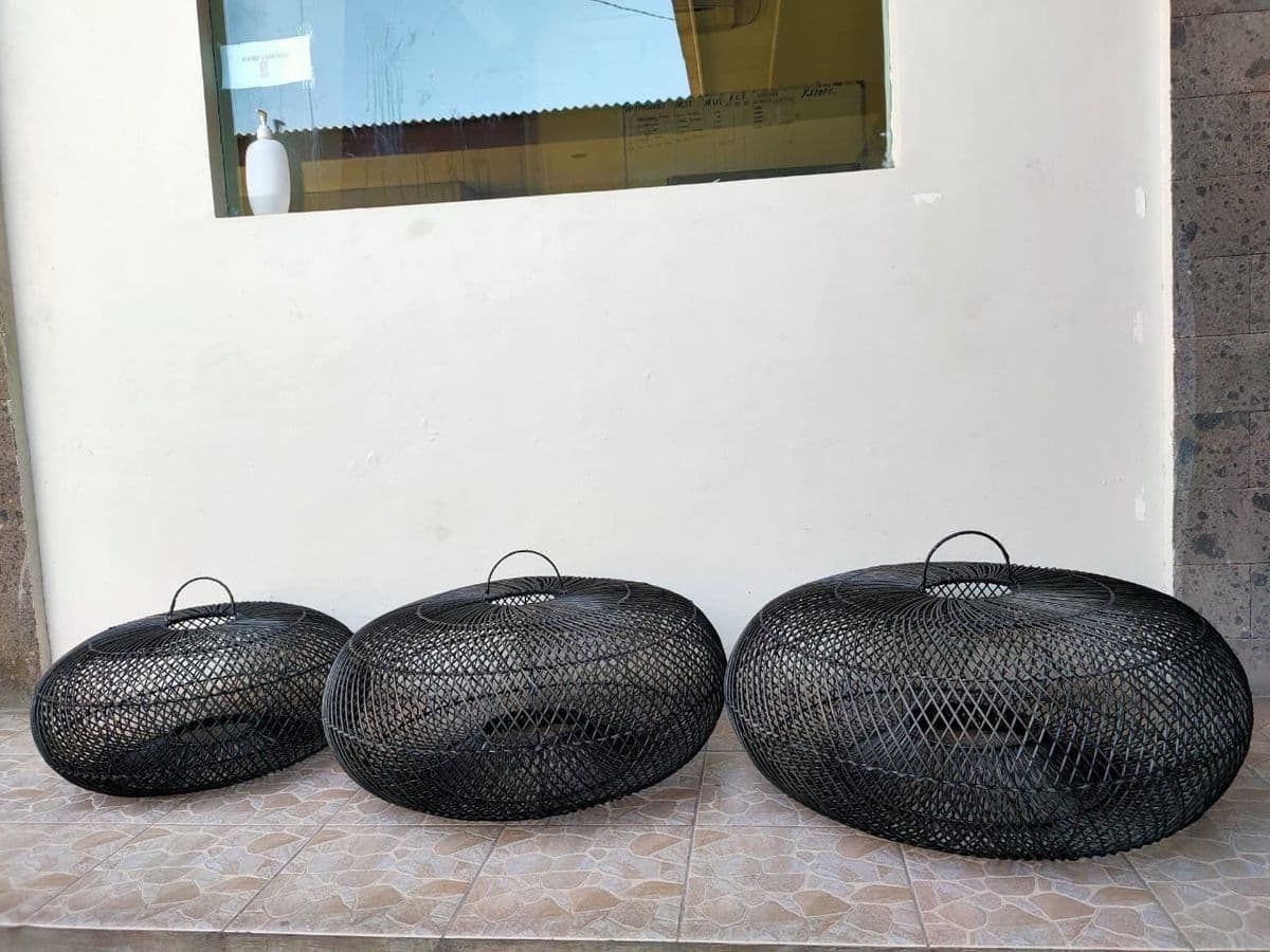 Black Wicker Donut Lantern Medium - Thumbnail 7