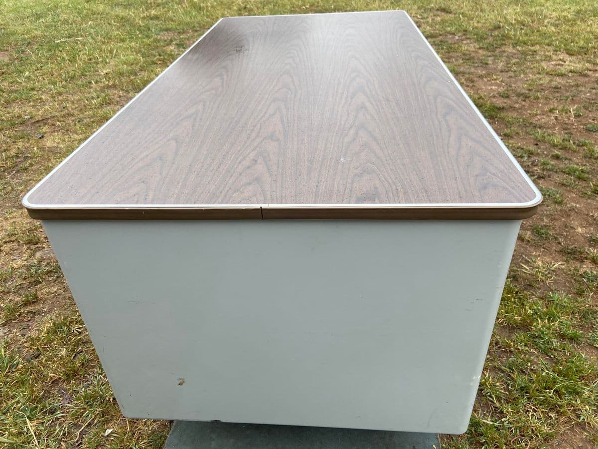 1970s Vintage Mid Century Modern Metal Tanker Desk - Thumbnail 6