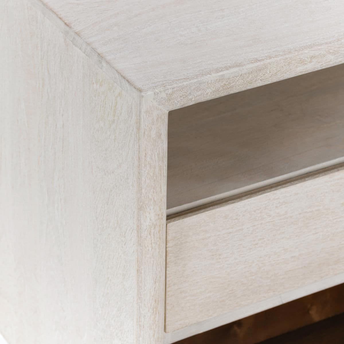 Naia White Wash Two-Drawer Nightstand - Thumbnail 7