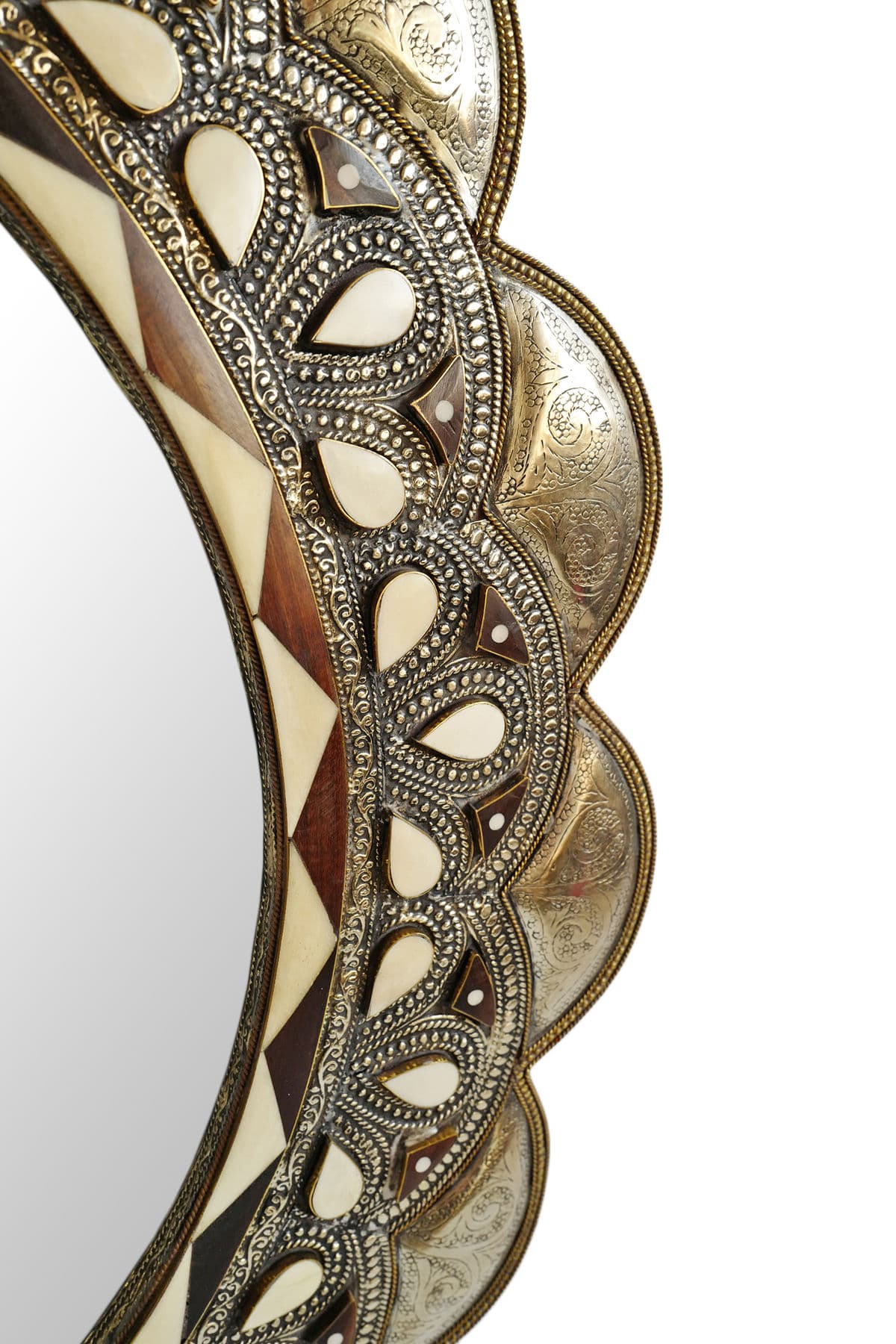 Vintage Scalloped Metal Work Mirror - Thumbnail 7