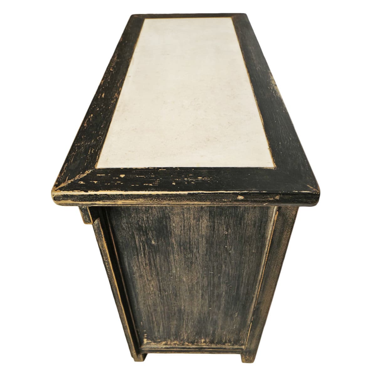 Marble Top Black Rustic Dresser Cabinet - Thumbnail 7