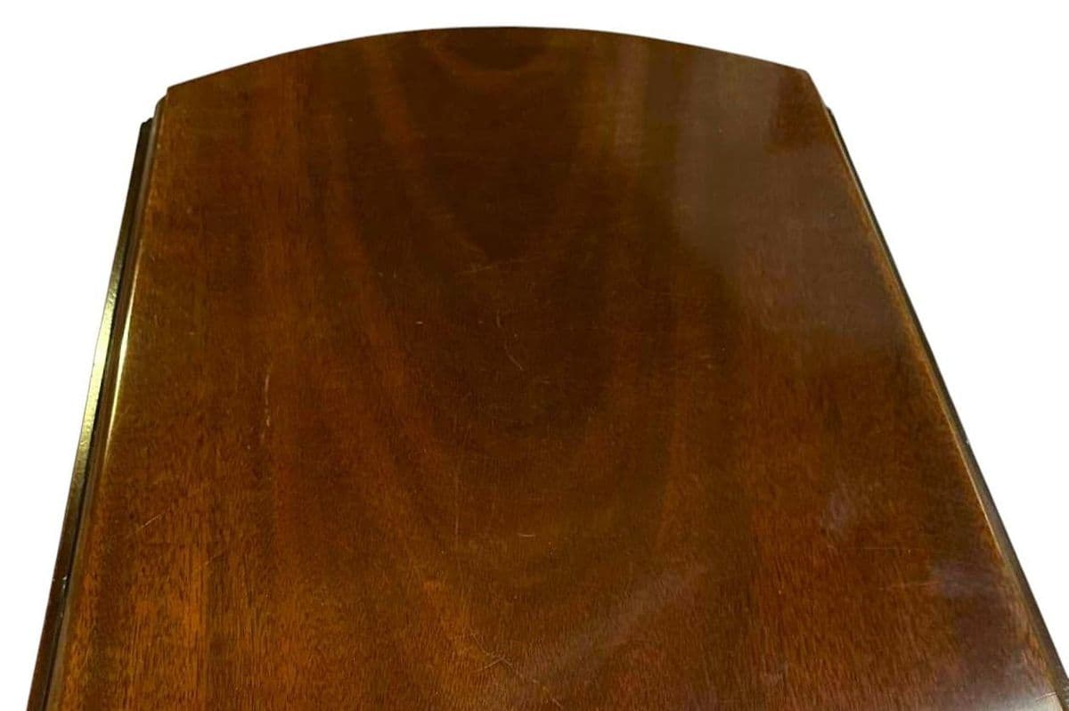 1990s Kindel Grand Rapids 'Irish Georgian Society' Collection Mahogany 8' Drop Leaf Wake Table or Dining Table - Thumbnail 7