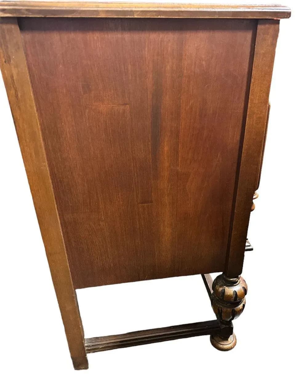 Antique 1920s Moorish Spanish Revival Walnut and Burlwood 66" Buffet Credenza - Thumbnail 7