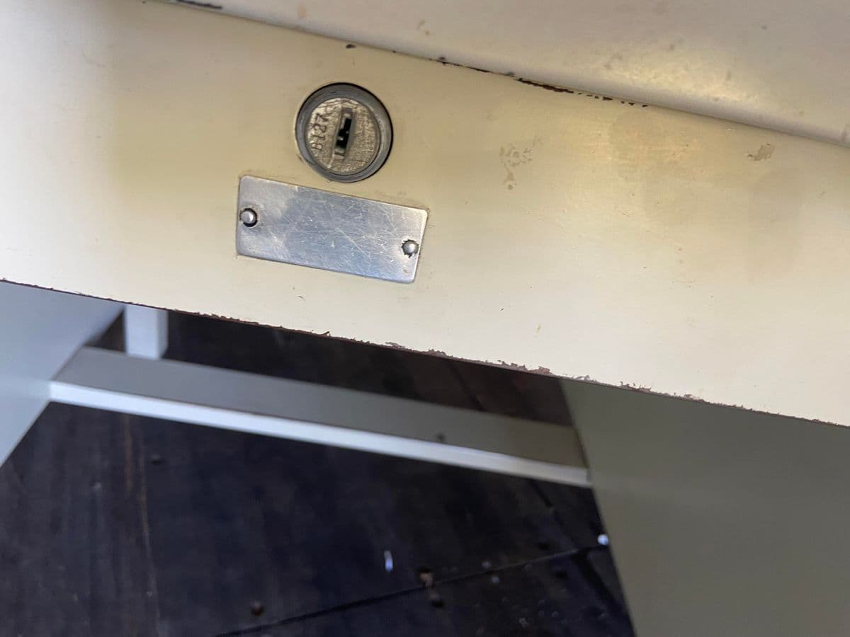 1940s Vintage Mid Century Modern Metal Tanker Desk - Thumbnail 6