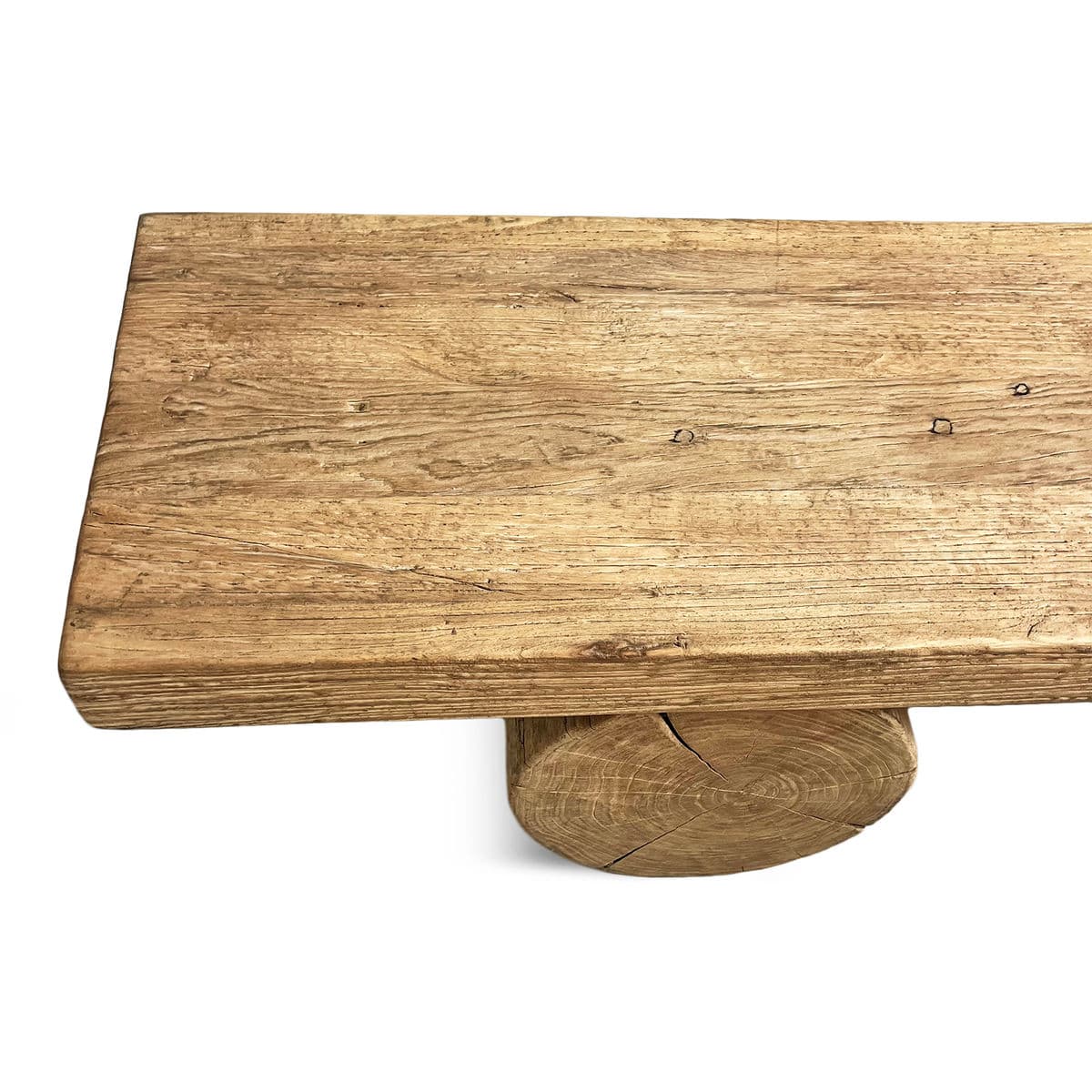 Elm Log Leg Table Bench - Thumbnail 7