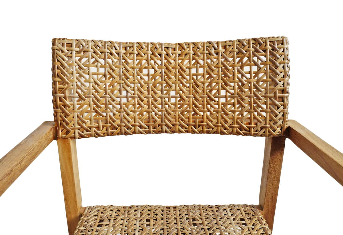 Outdoor Faux Rattan Teak Chair - Thumbnail 7