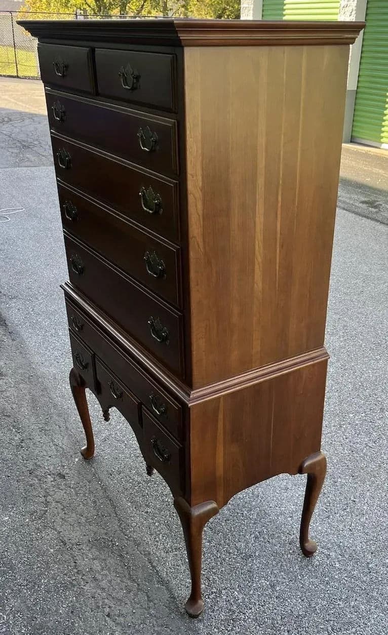 Ethan Allen Solid 'American Traditional' Cherry Highboy - Vintage Late 20th Century - Thumbnail 7