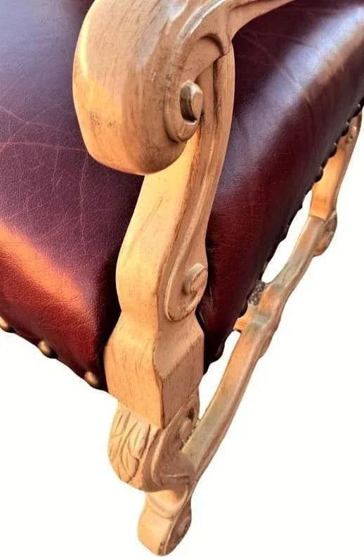 Bernhardt Large Hacienda Chairs in Otomi Hand Embroidery and Leather - a Pair - Early 21st Century - Thumbnail 7