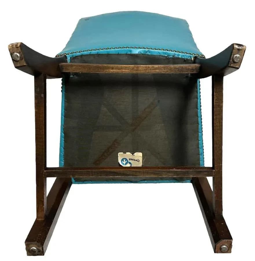 Drexel Vintage Mid Century Teal Button Tufted Accent Chairs - a Pair - Thumbnail 7