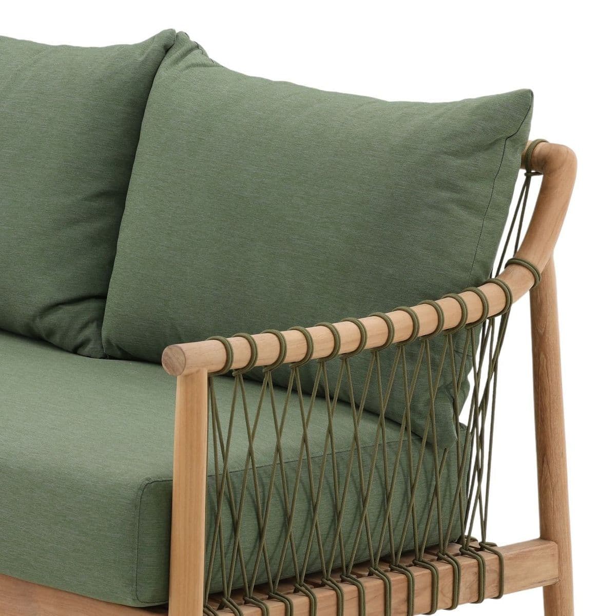 Outdoor Teak & Fern Green Sofa - Thumbnail 7