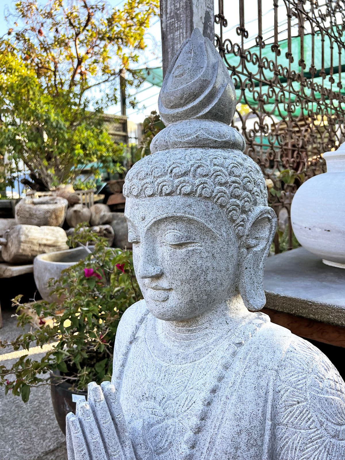 Sitting Stone Garden Buddha - Thumbnail 7