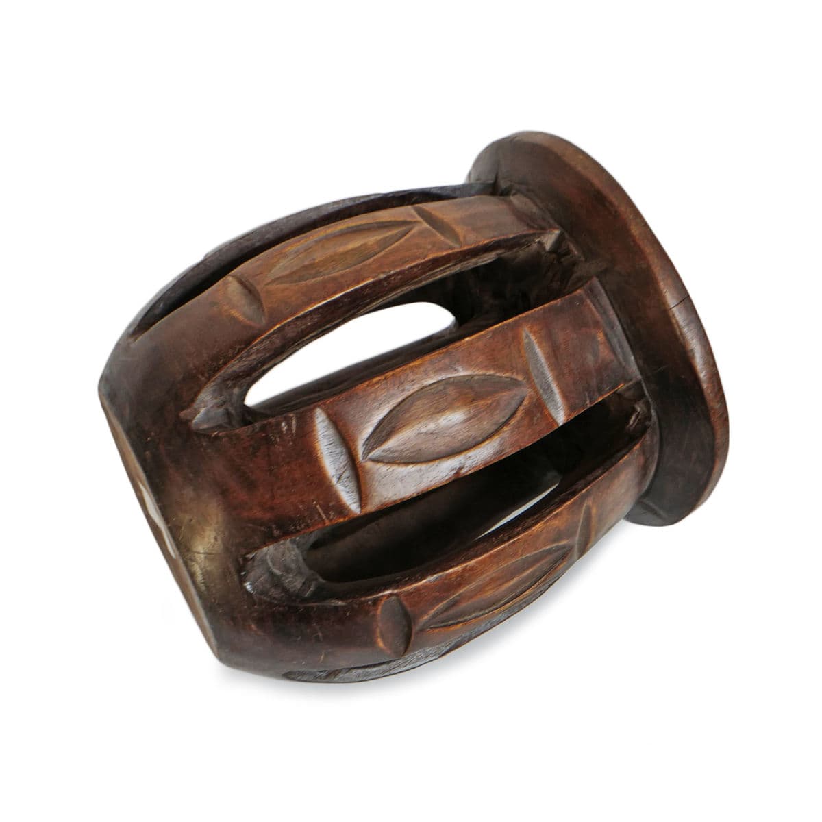 Old Baga Nimba Wood Small Stool - Thumbnail 7