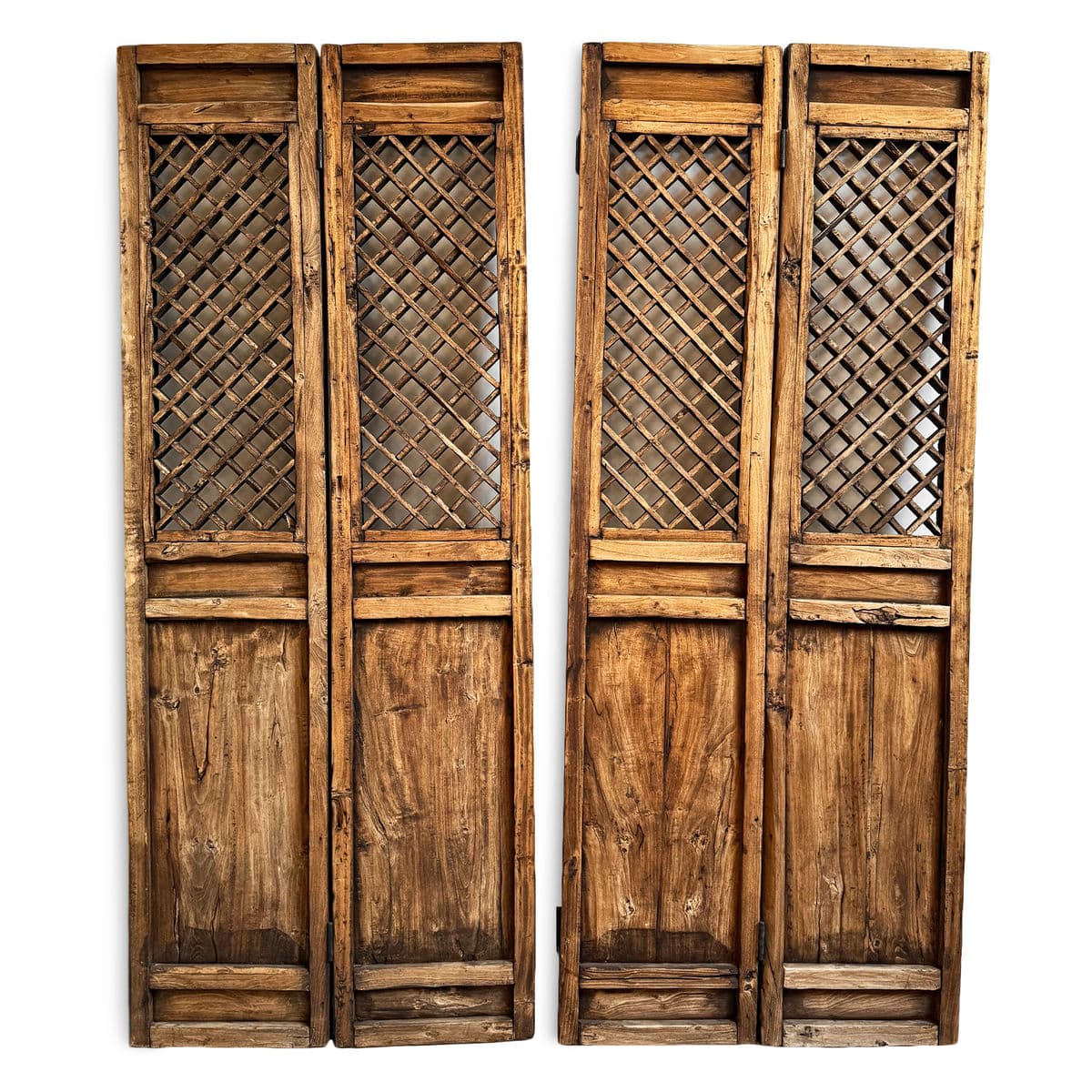 Set of Four Antique Elm Wood Screen Doors - Thumbnail 7