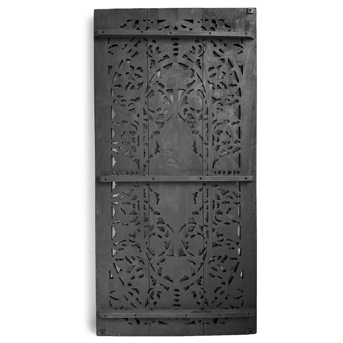 Black Floral Carved Wood Panel - Thumbnail 7