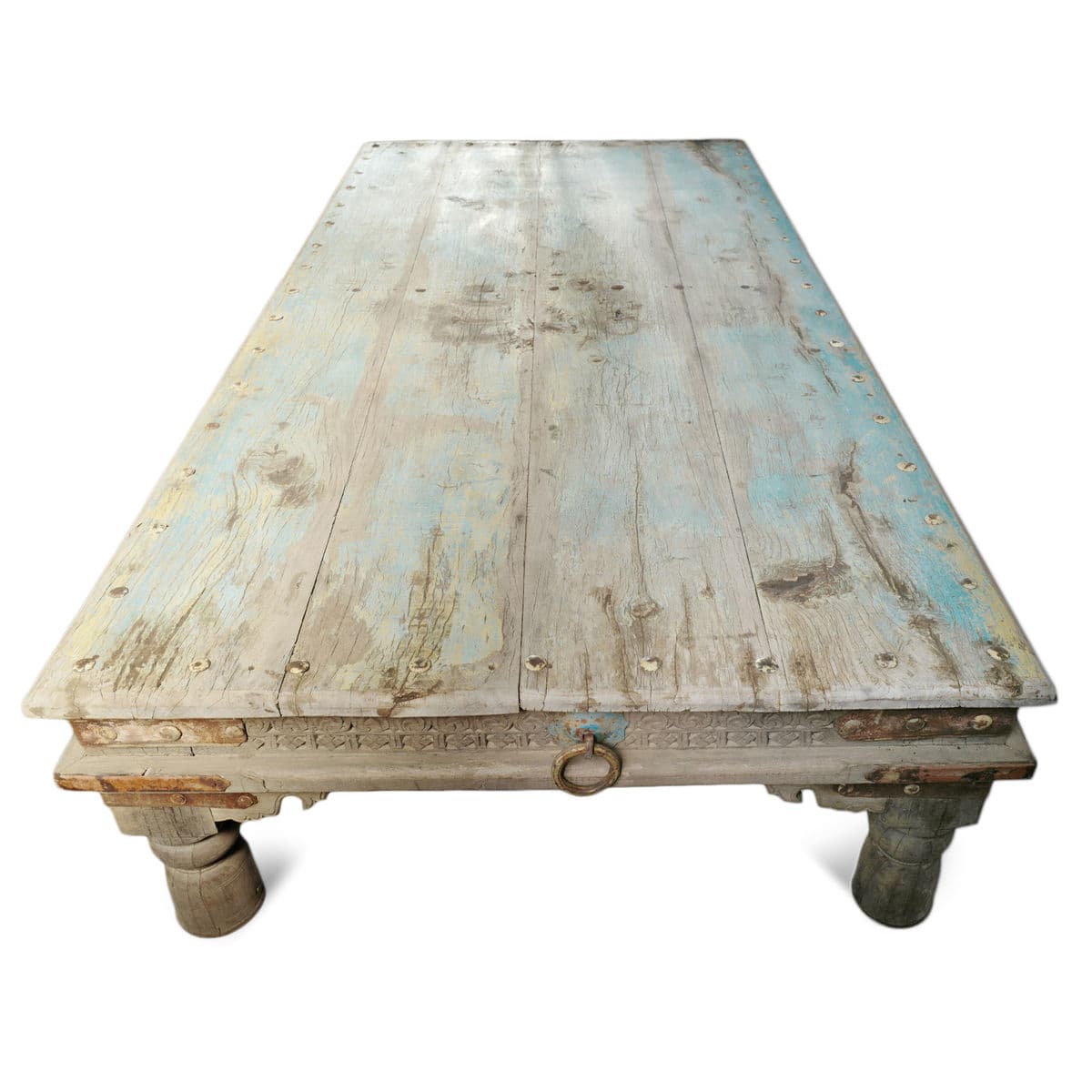 Old Teak Takhat Coffee Table - Thumbnail 7
