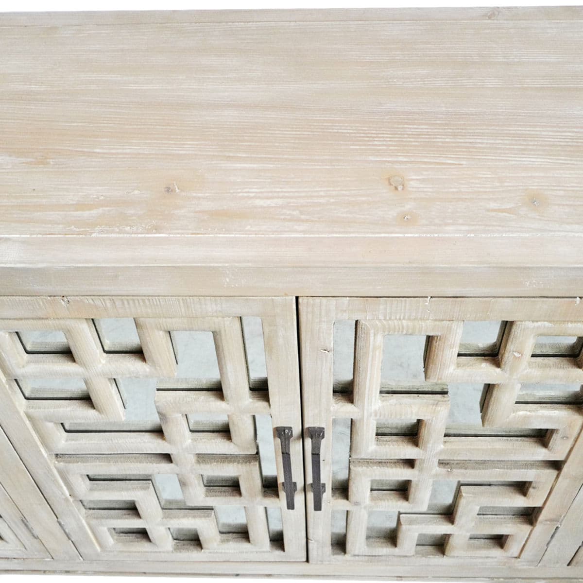 White Wash Ming Mirror Sideboard - Thumbnail 7