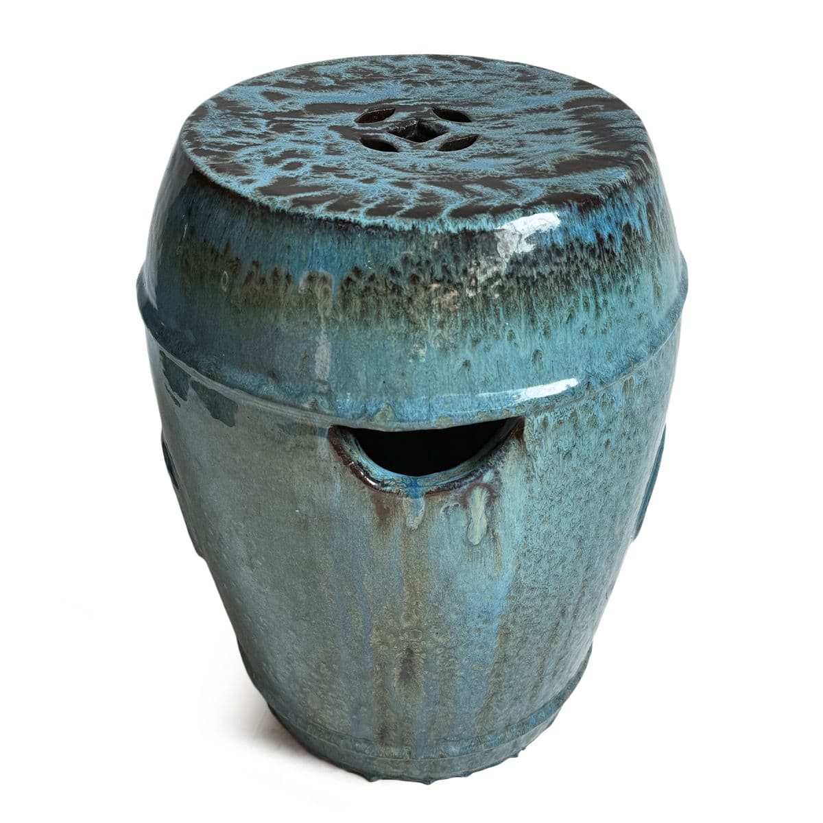 Ocean Blue Ceramic Garden Stool - Thumbnail 7