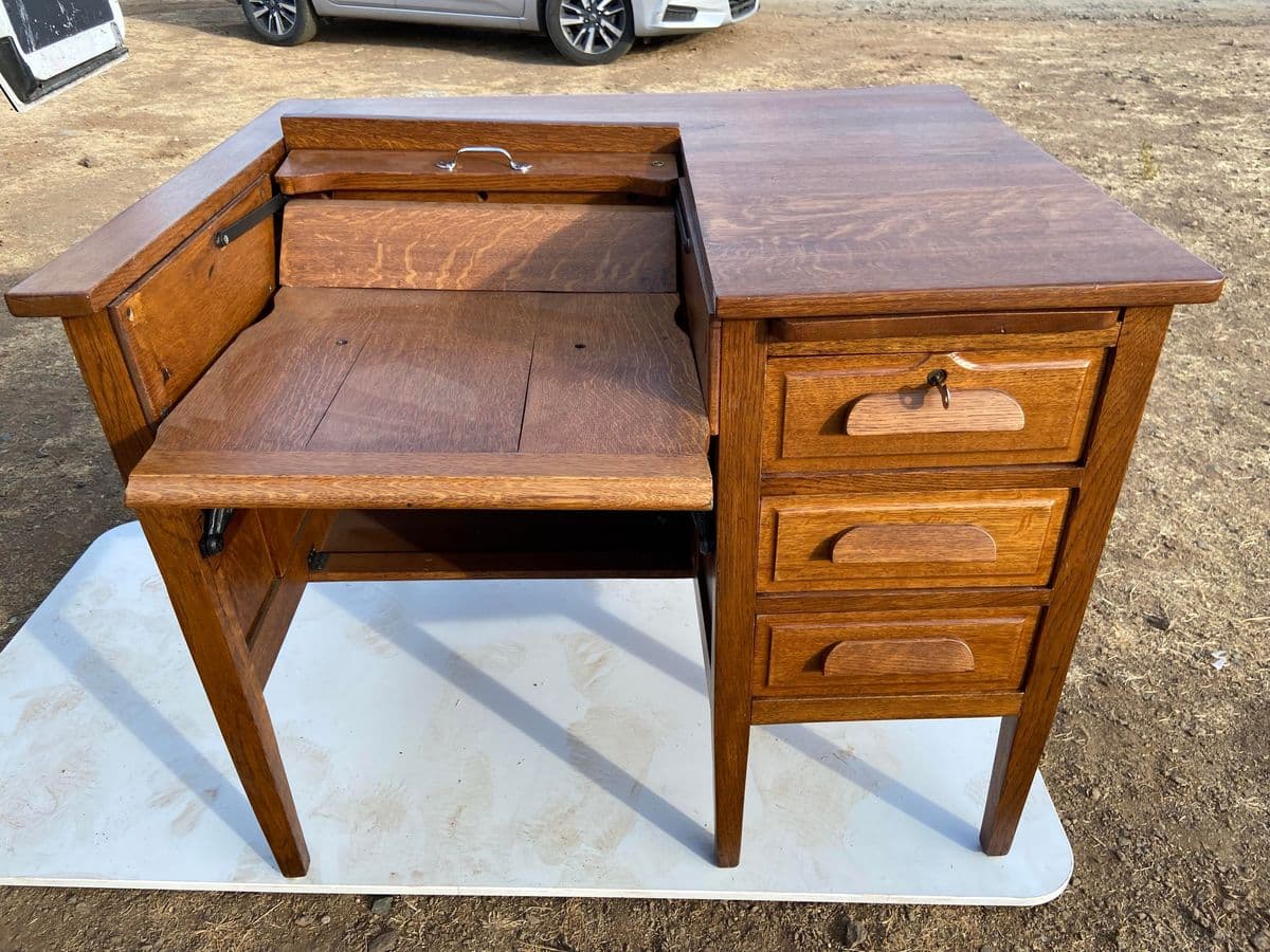 1920s Antique Typewriter Desk Needs Minor Work - Thumbnail 7
