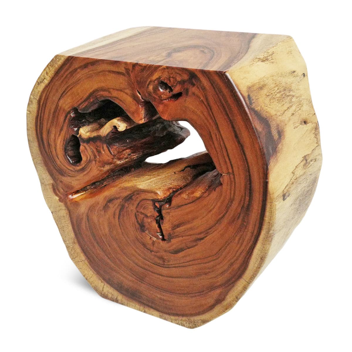 Organic Monkey Pod Hole Side Table - Thumbnail 7