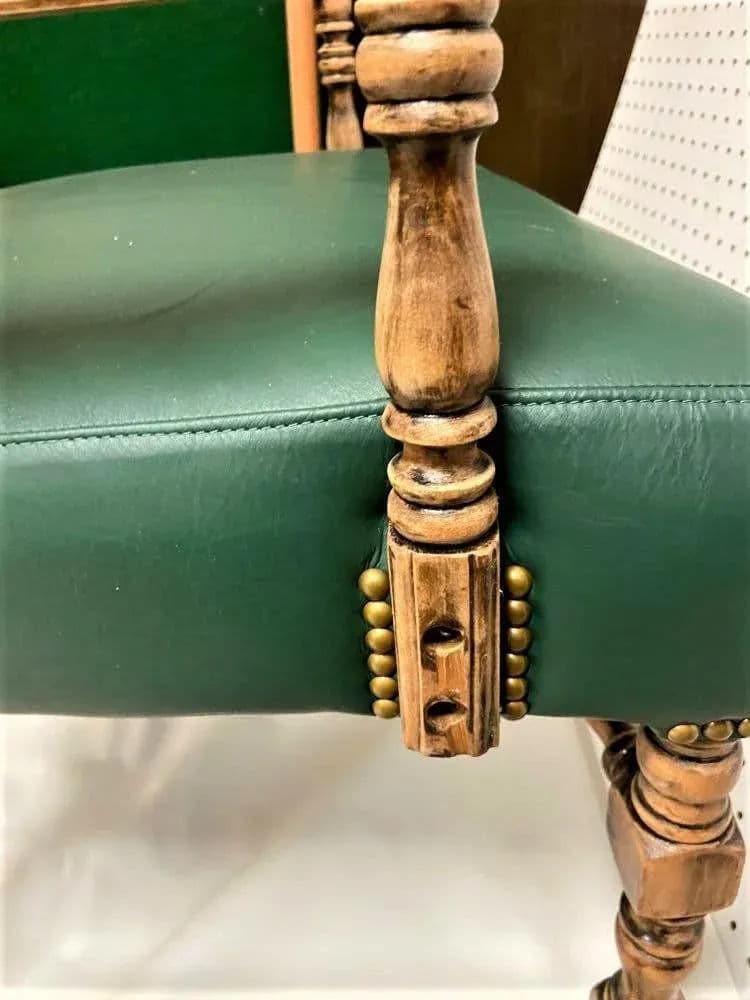 Early 20th Century Spanish Revival Arm Chair With of Colorful Sarape and Italian Leather Upholstery - Thumbnail 7