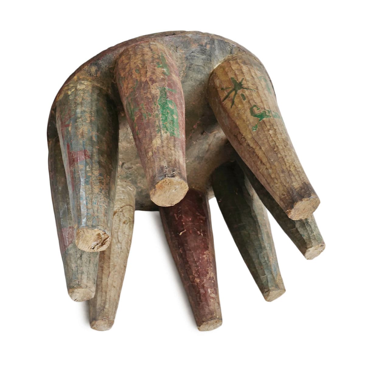 Vintage Nupe Wood Stool - Thumbnail 7