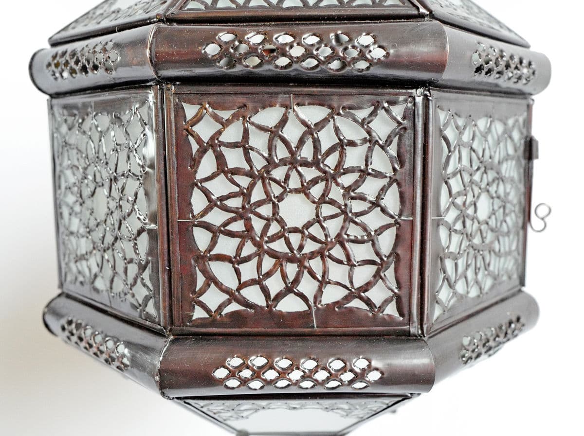 Metal Work Frosted Glass Lantern - Thumbnail 7