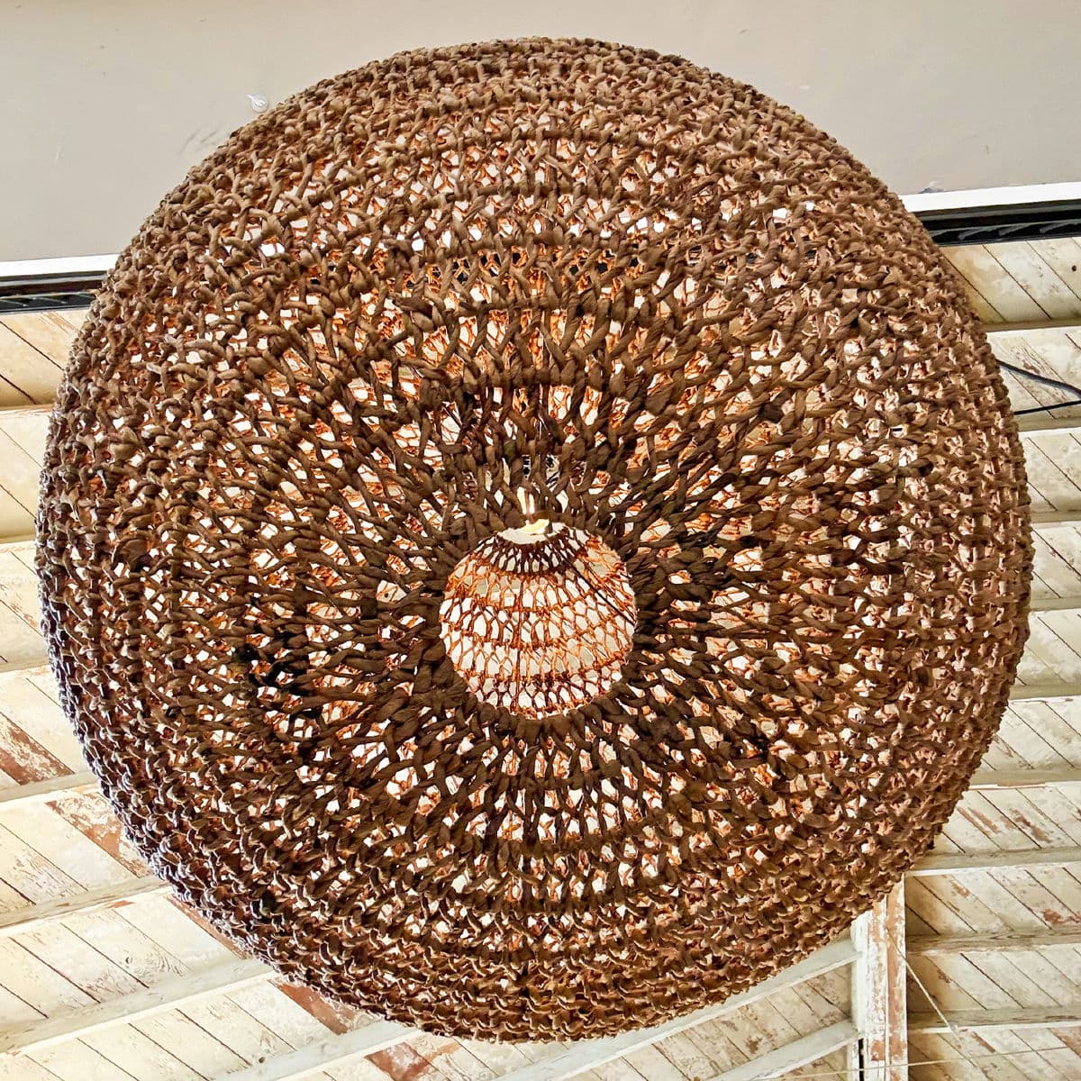 Braided Banana Leaf Globe Lantern XL - Thumbnail 7