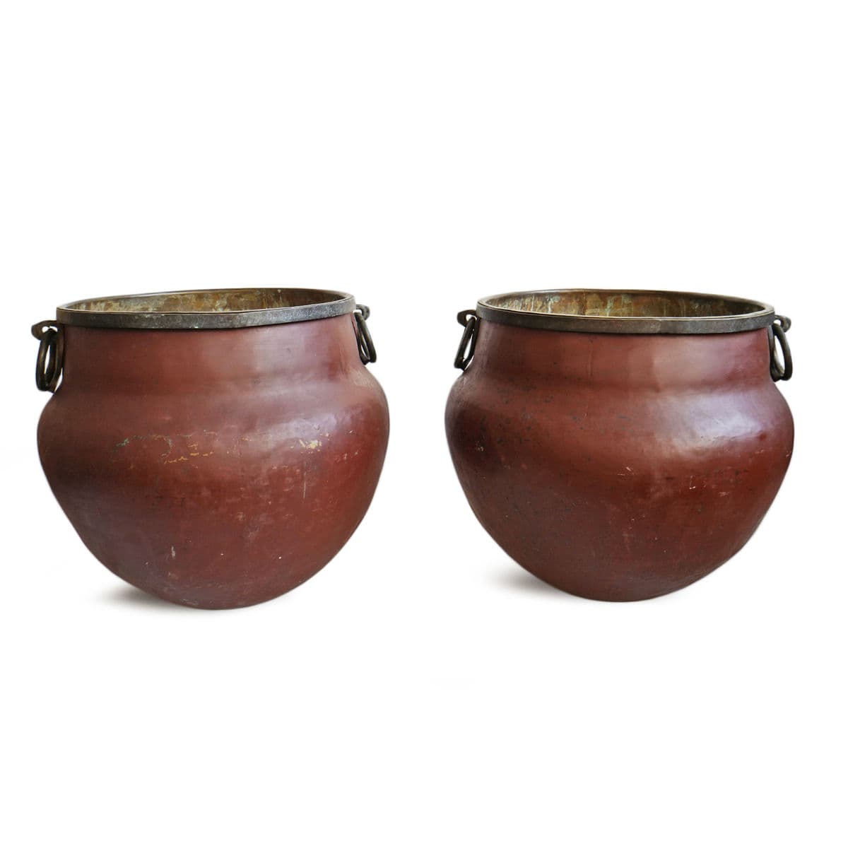 Large Antique Red Raja Bronze Pot - Thumbnail 7