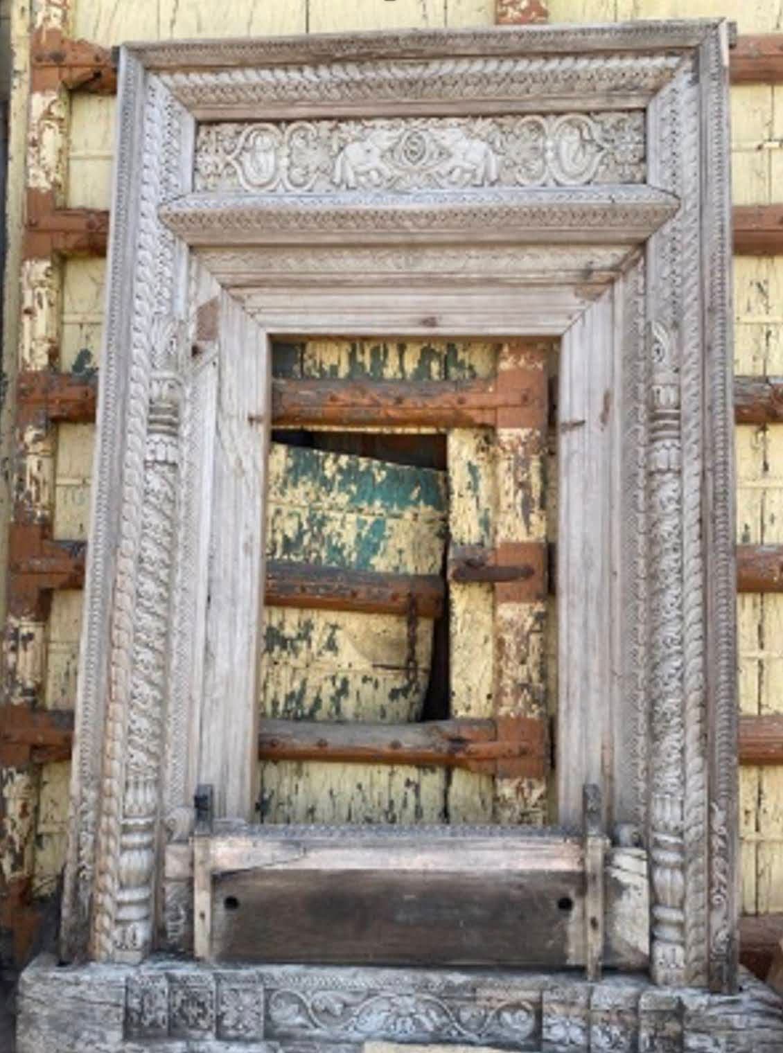 Original Old India Doorway Mirror - Thumbnail 7