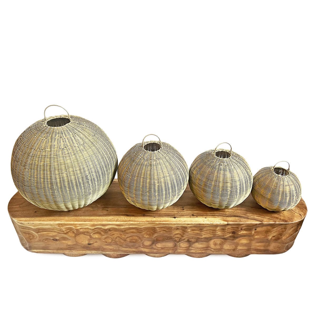 Outdoor Faux Rattan Globe Lantern 18 - Thumbnail 7