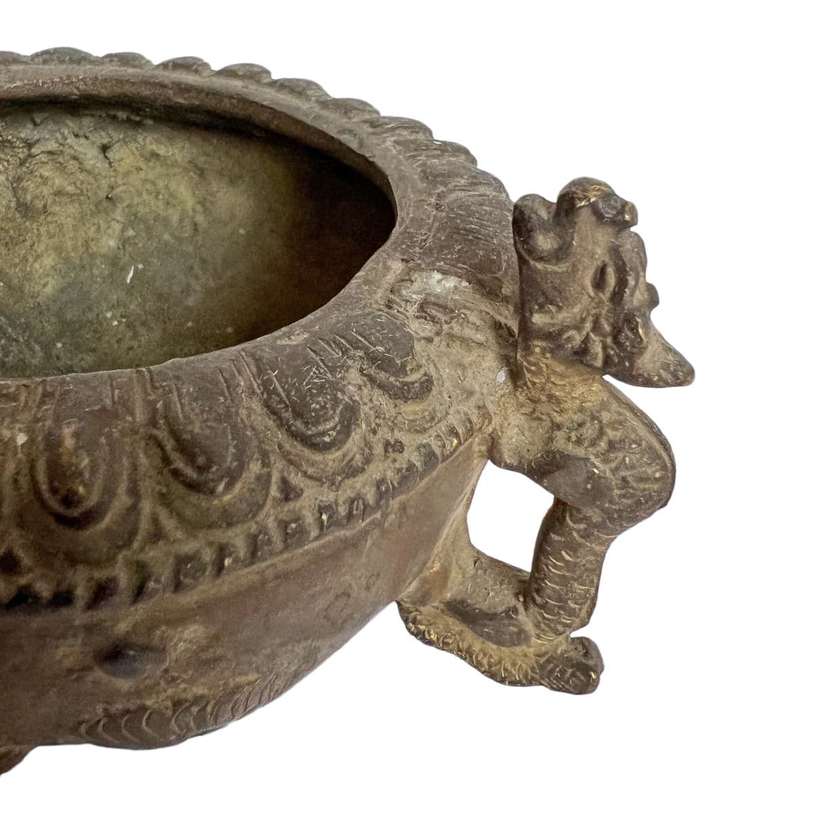 Old Brass Dragon Incense Pot - Thumbnail 7