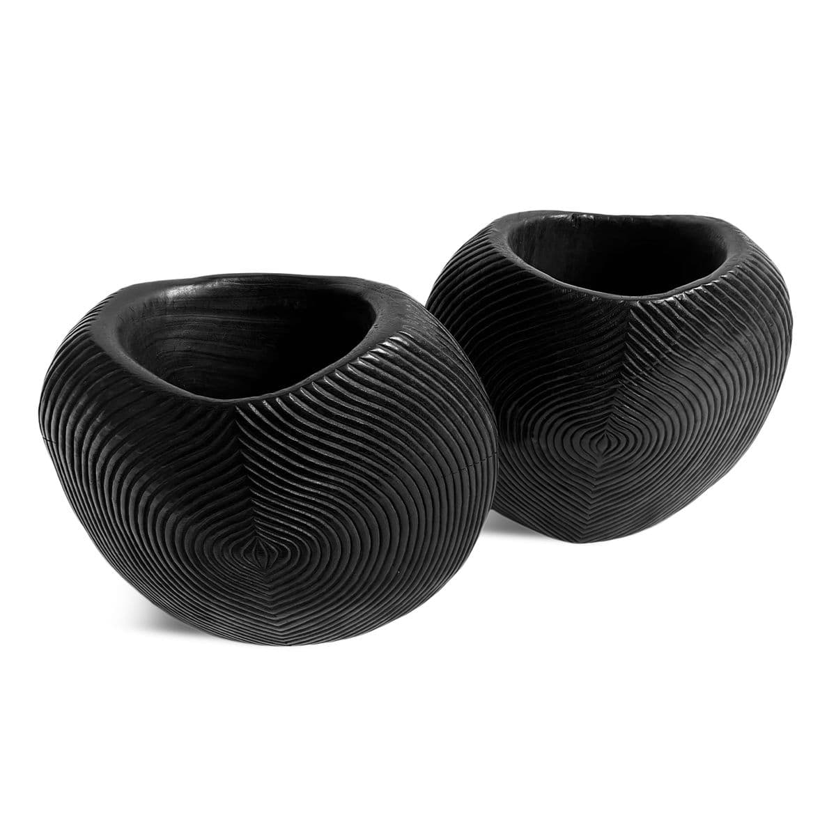Black Wood Seed Scored Vase - Thumbnail 7