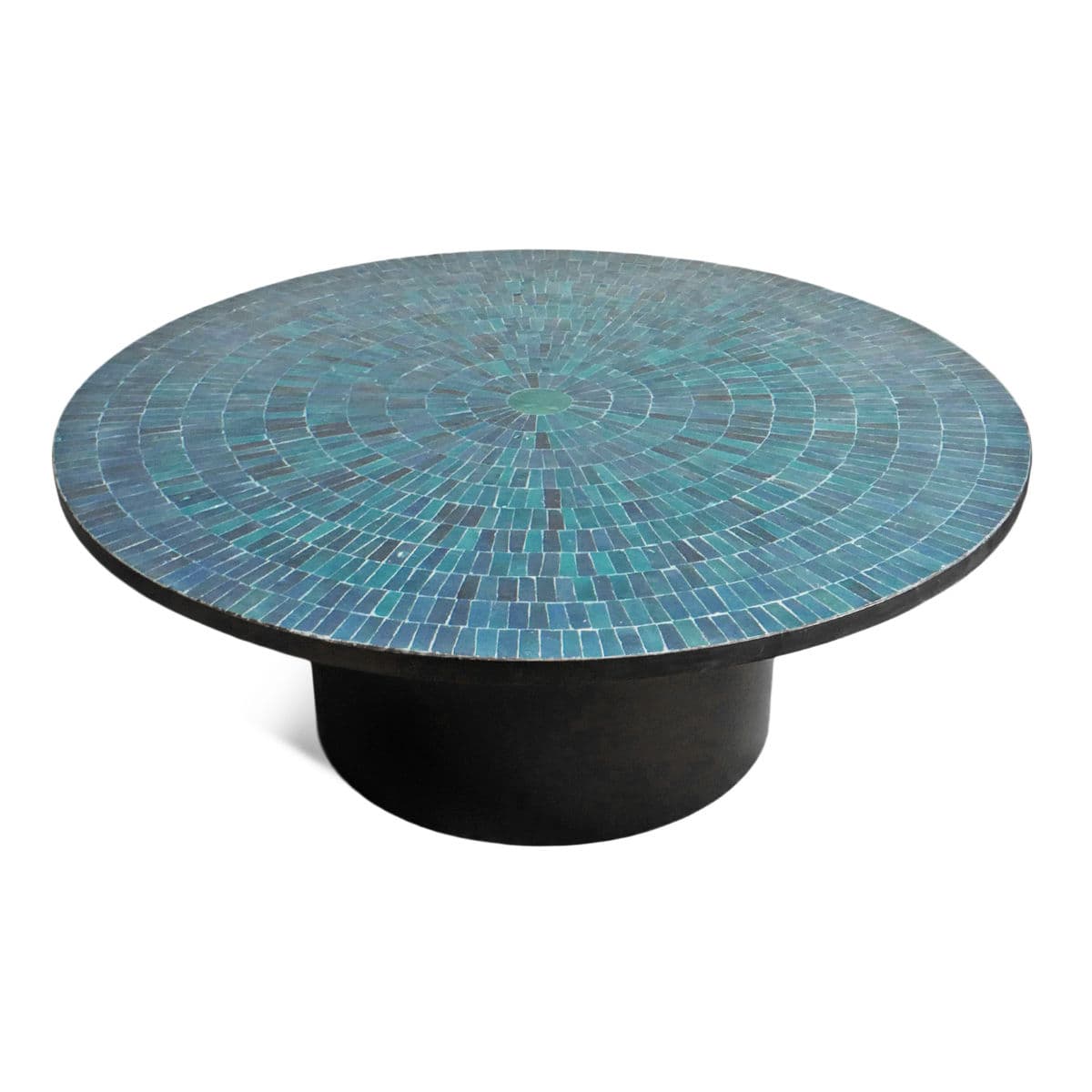 Ocean Blue Pinwheel Mosaic Coffee Table - Thumbnail 7
