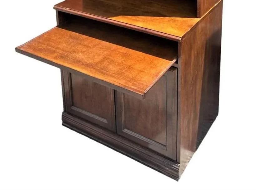 Cherry Wood and Satinwood Inlay Secretary Desk With Pullout Desktop - Early 21st Century - Thumbnail 7