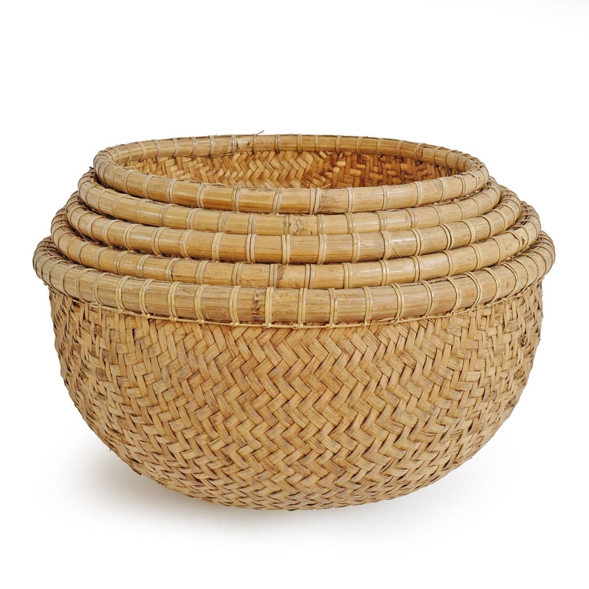 Java Bamboo Round Basket Large - Thumbnail 7