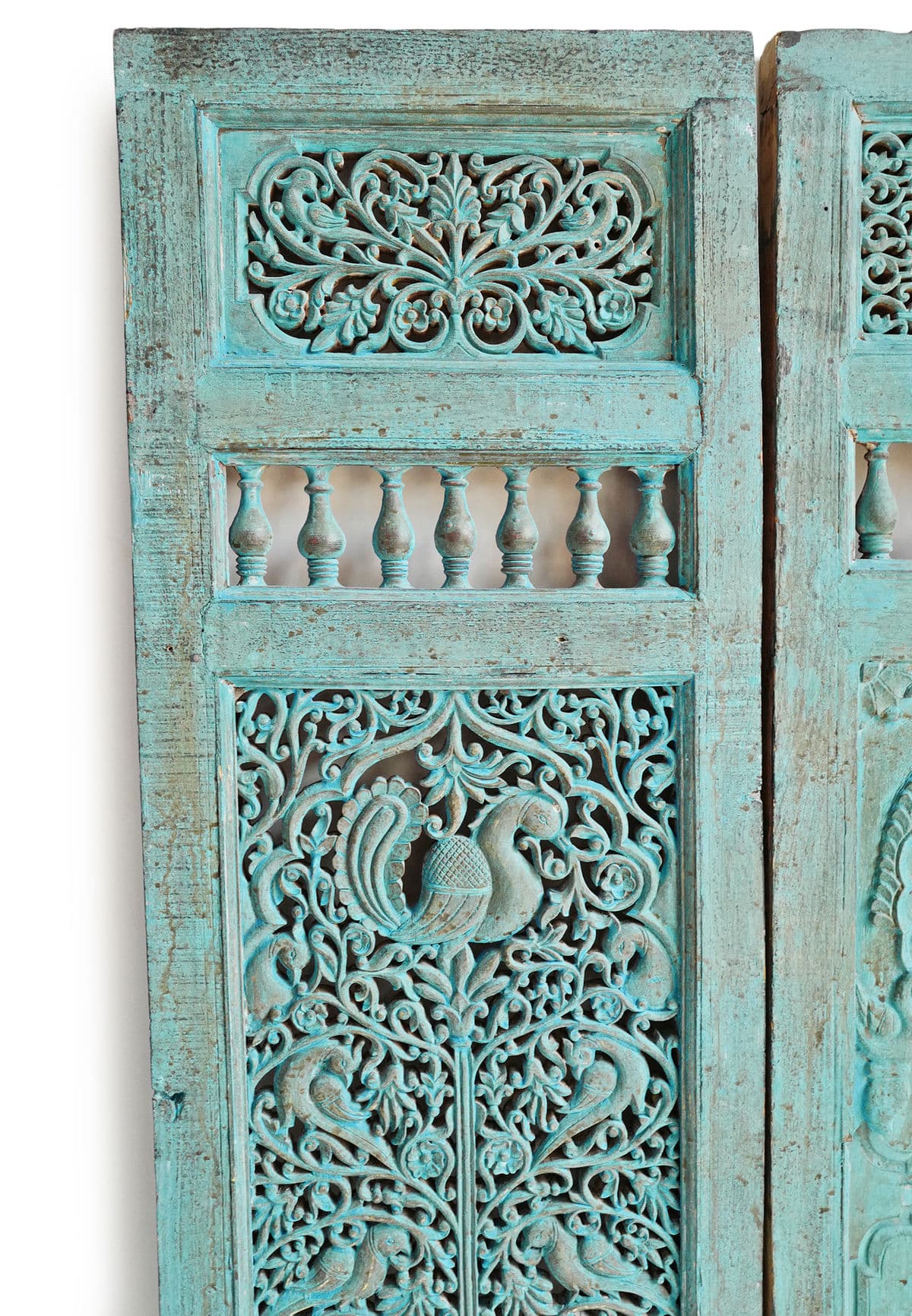 Antique Blue City India Jodhpur Wood Panels - Thumbnail 7