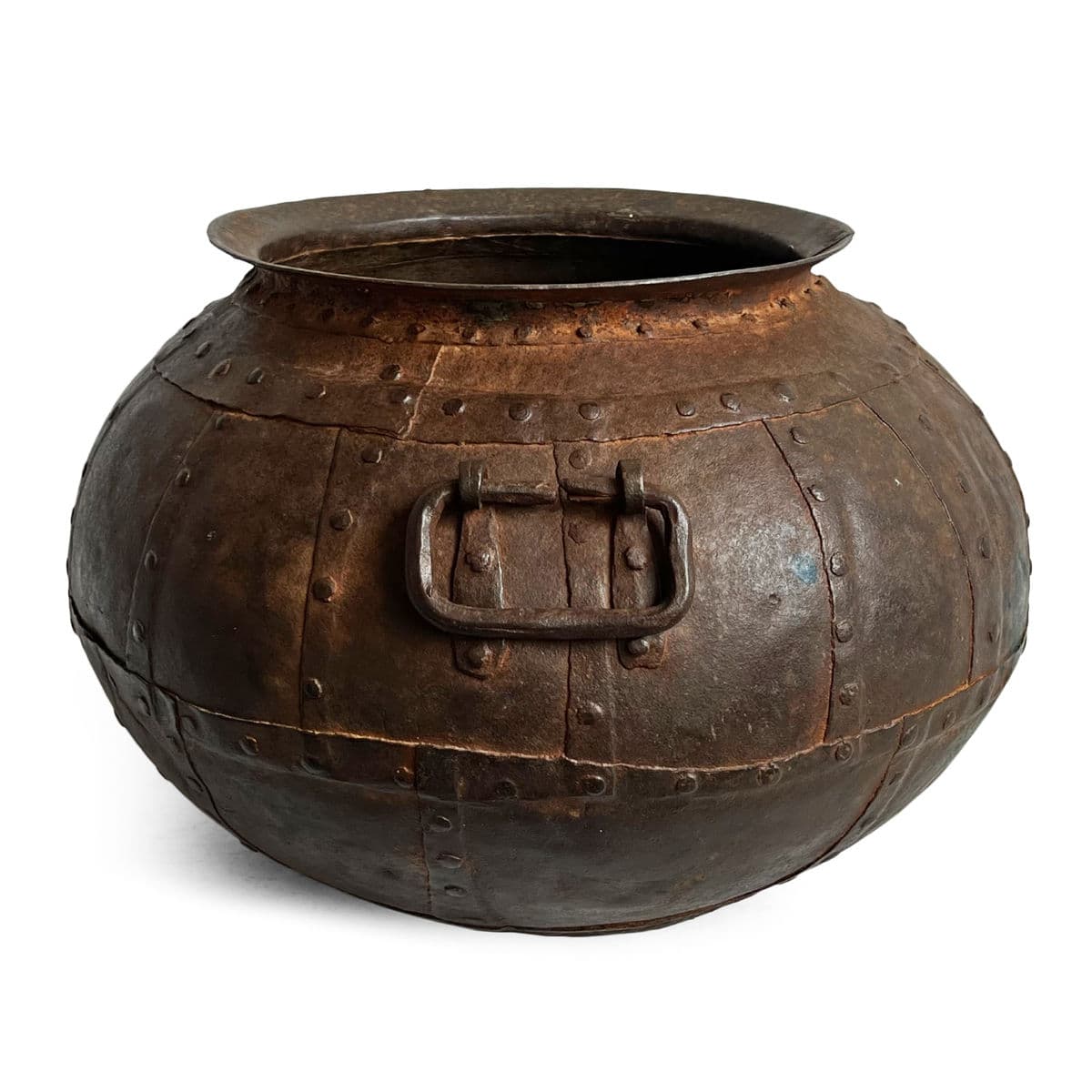 Vintage Iron Rivet Pot Planter - Thumbnail 7