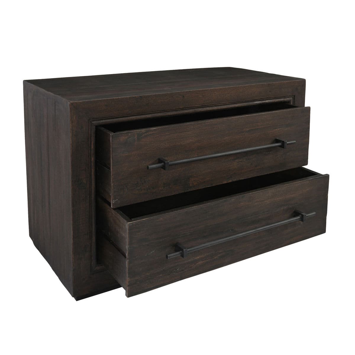 Modern Espresso Two Drawer Nightstand - Thumbnail 7