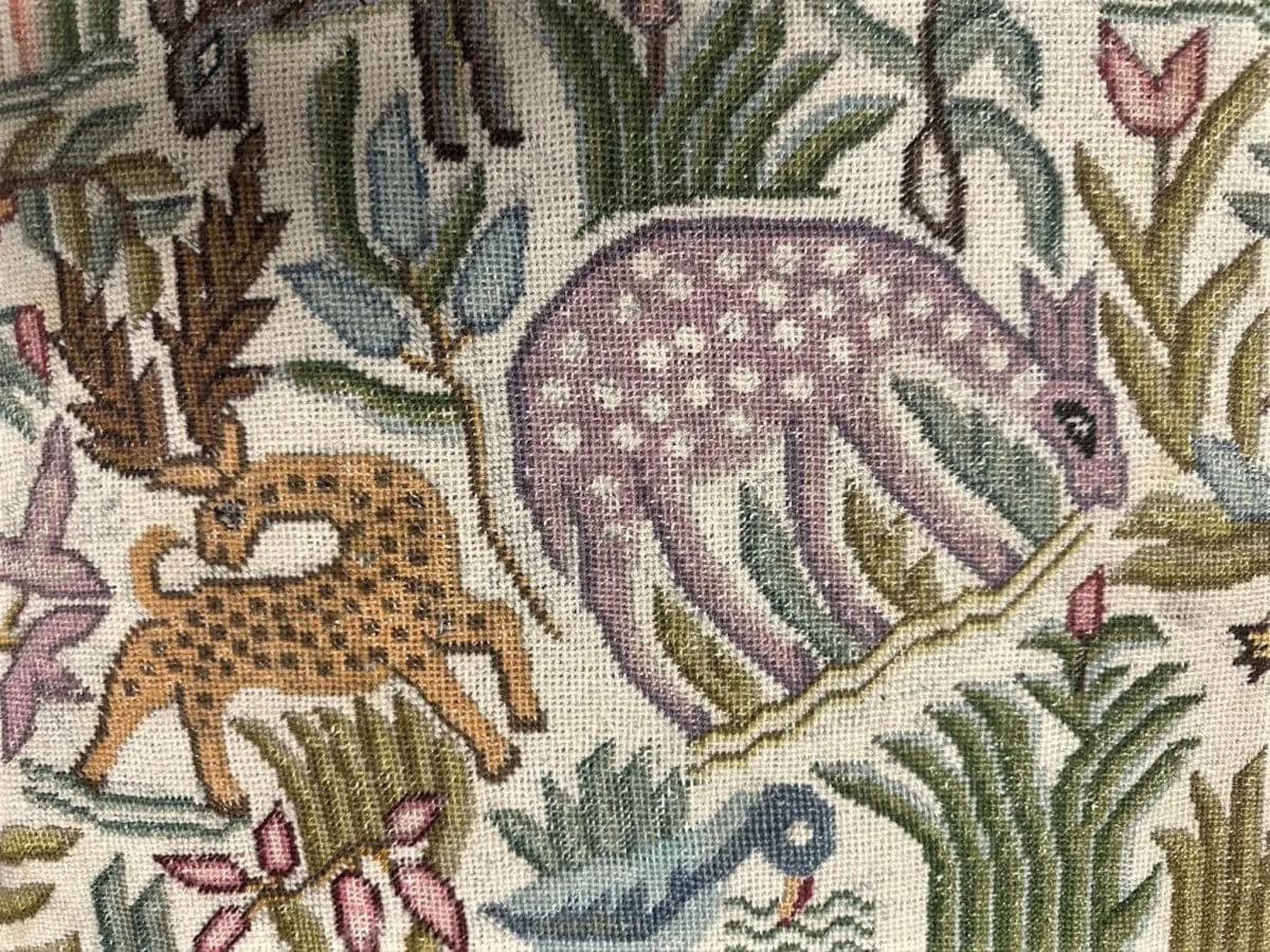 Antique Hacienda Chair With New Leather and Tapestry Upholstery - Thumbnail 7